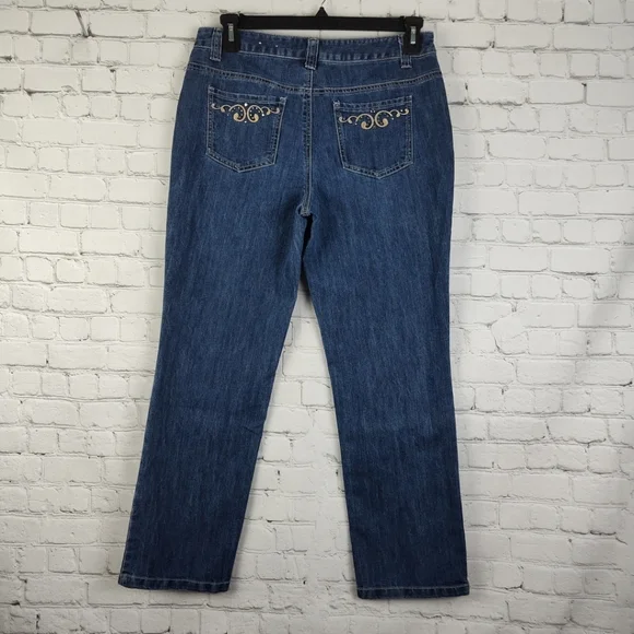 Christopher & Banks Petite Jeans Size 8P Embroidered Embellished Pocket - Picture 1 of 9